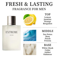 EXTREME Men's EDP 3,4 Ounce (Pack of 1) Eau de Parfum pour Hommes Parfum pour Hommes Parfum Longue Durée pour Hommes