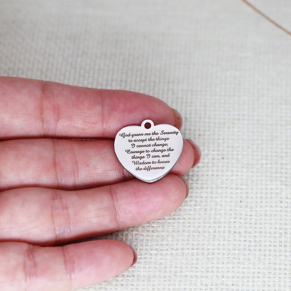 Serenity Prayer Heart Charm Set