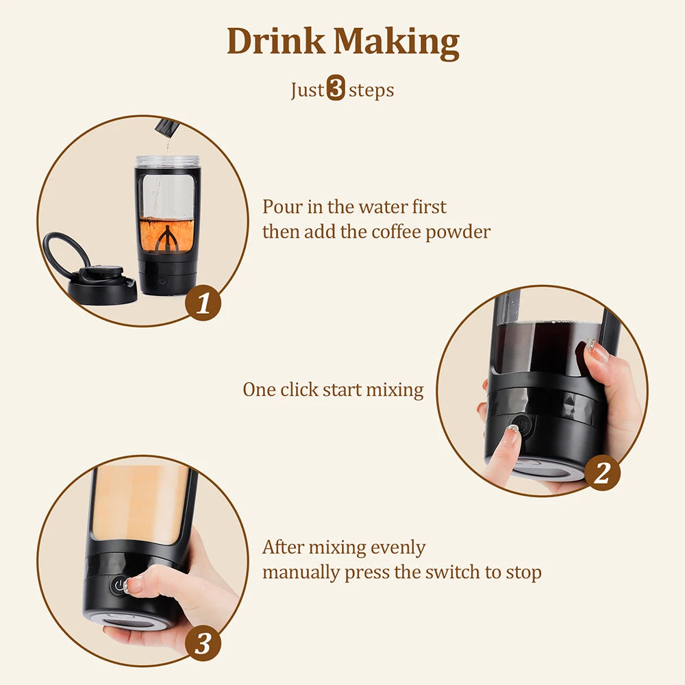 650ml Electric Protein Shaker Bottle and Portable Blender