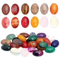 Natural Stone Oval Cabochon Beads