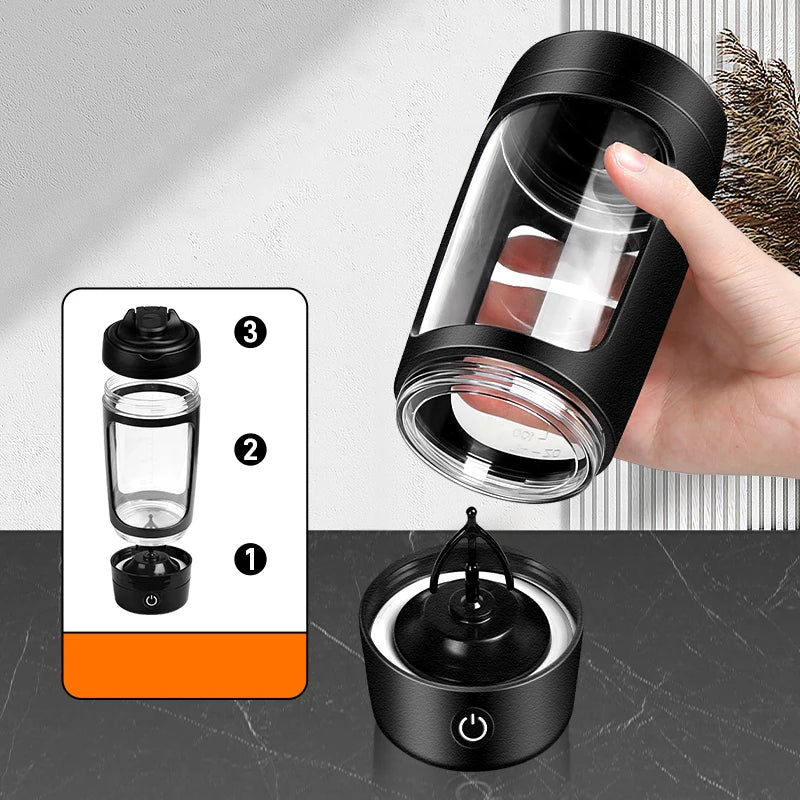 650ml USB Rechargeable Electric Protein Shaker Bottle