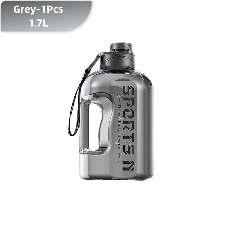 1.7/2.7L Large Capacity Sports Water Bottle Plastic Drinking Bottles with Time Scale Outdoor Camping Hiking Gym Men Water Kettle
