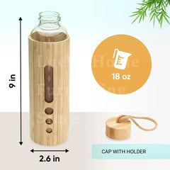 500ml Glass Water Bottle Bamboo Hot-proof Sleeve Borosilicate Glass Cup Eco-friendly Drinkware Outdoor Portable Tour Bottle Boba