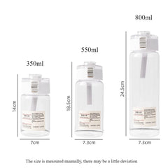 Portable Transparent Kawaii Water Bottle Sports Water Cup Plastic Handy Cup Outdoor Travel Office Essential Water Bottle ]Cup