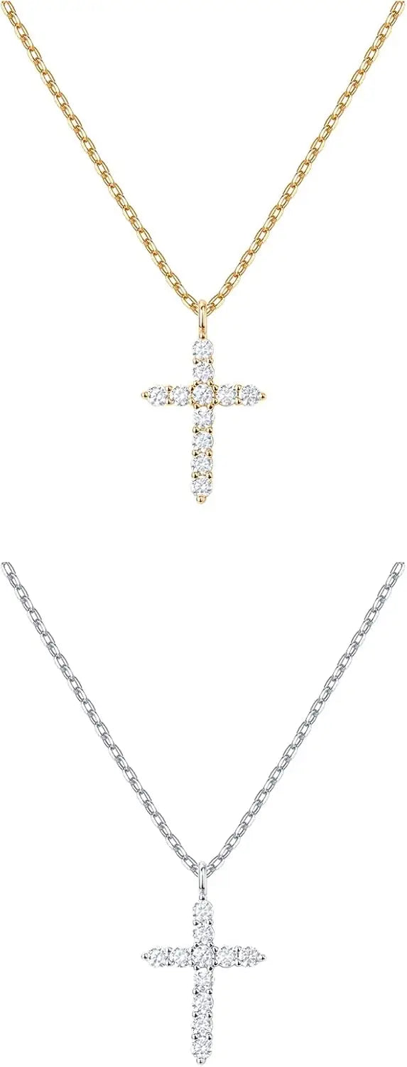 Gold Cross Faith Pendant Necklace