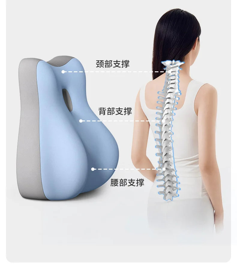 Lumbar Support Cushion Office Chair Pillow Backrest Cushion for Long Sitting Dorm Bed Back Pain Relief Breathable Mesh Fabric