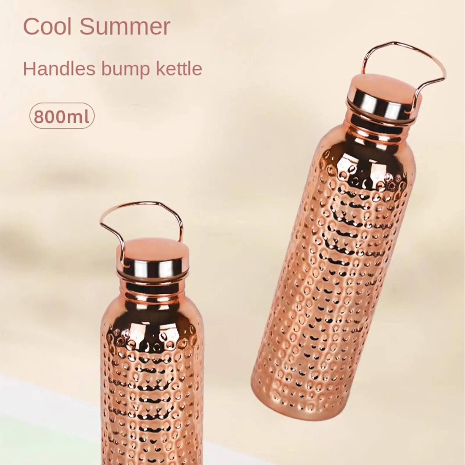 800ml Pure Copper Insulated Stainless Steel Water Bottle