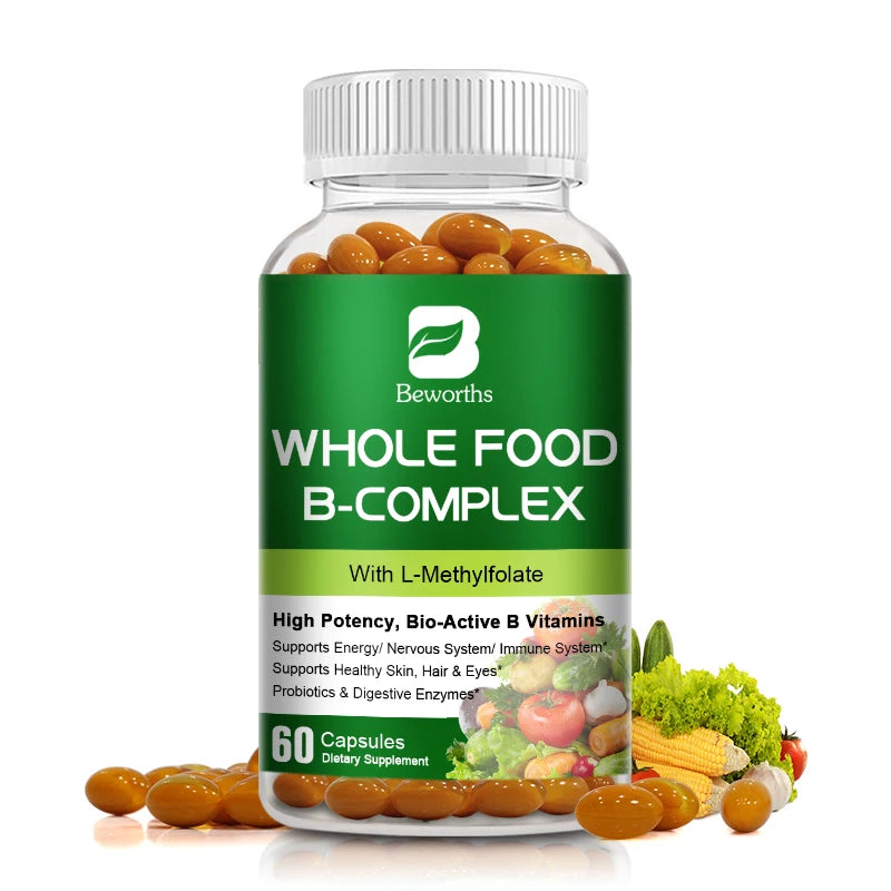 BEWORTHS B-COMPLEX Capsule Contains Vitamin B1, B2, B3, B5, B6, B12 Support Immune ,Skin ,Eyes Health Daily Vitamin Supplements