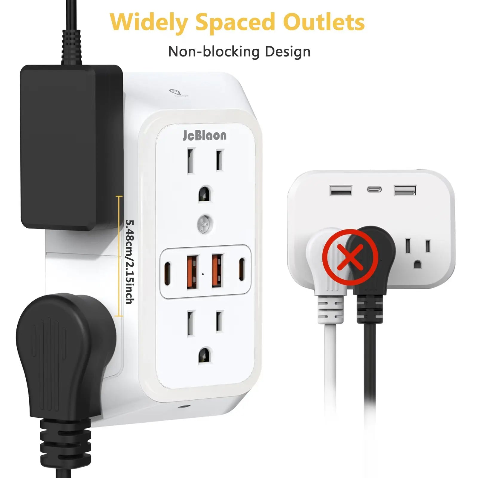 Wall Outlet Extender with USB Ports