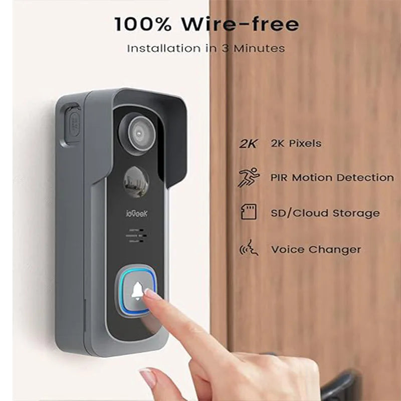 2K Wireless Smart Video Doorbell Camera