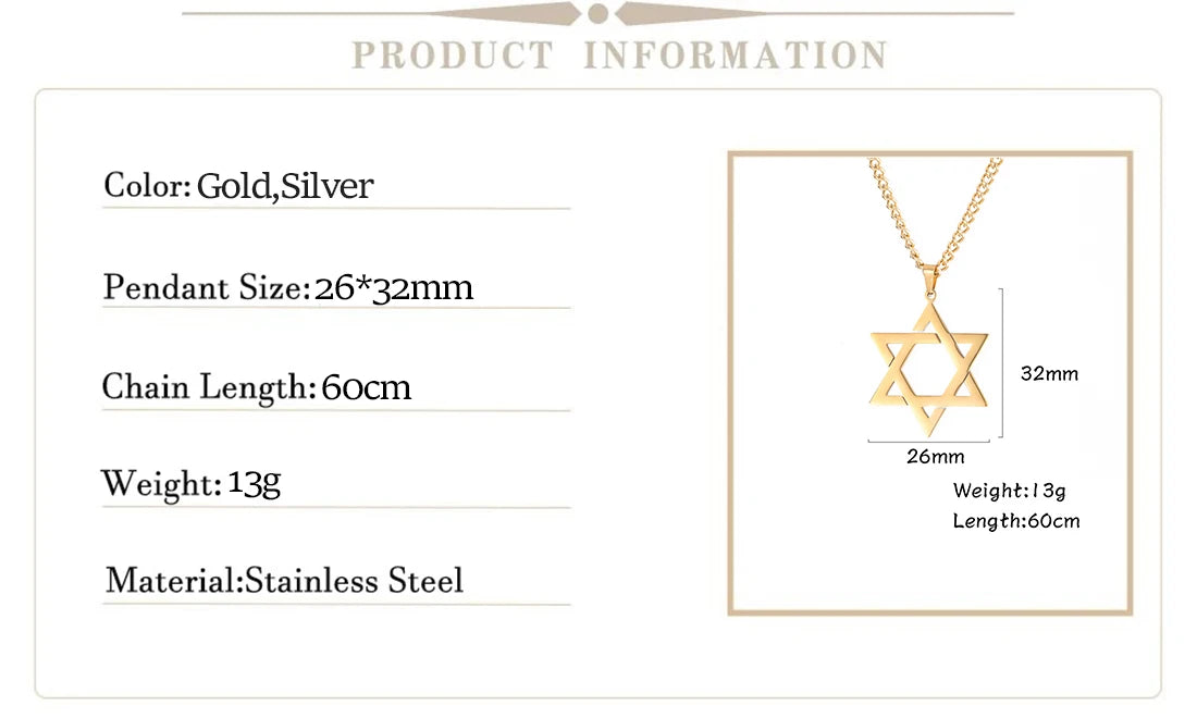 Star Of David Faith Pendant Necklace