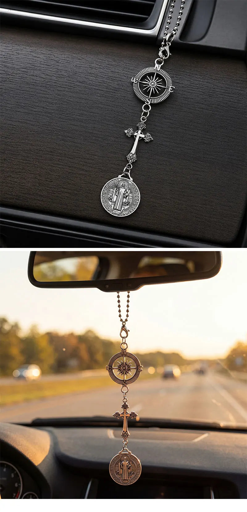 Christian Car Protection Cross Hanging Charm