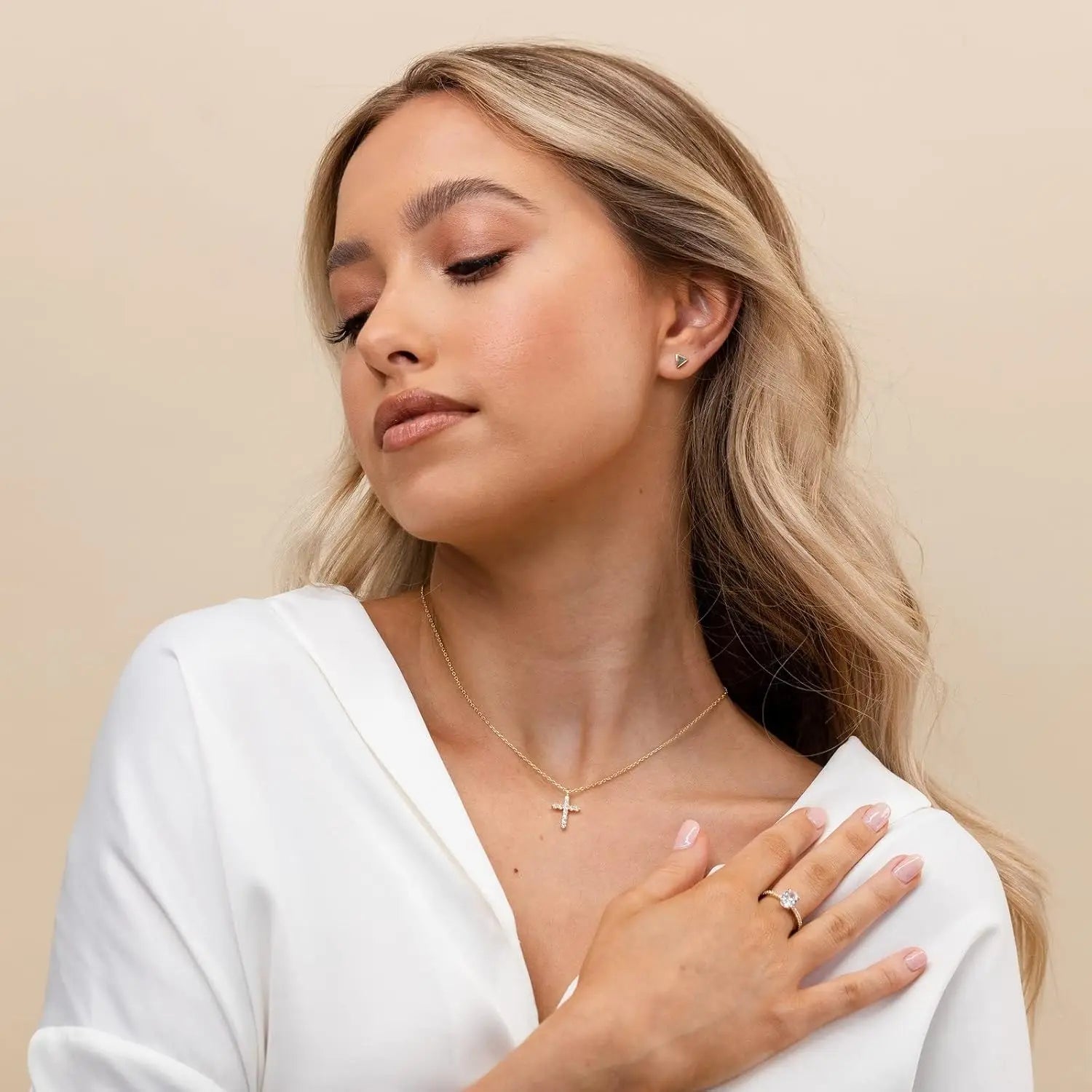 Gold Cross Faith Pendant Necklace