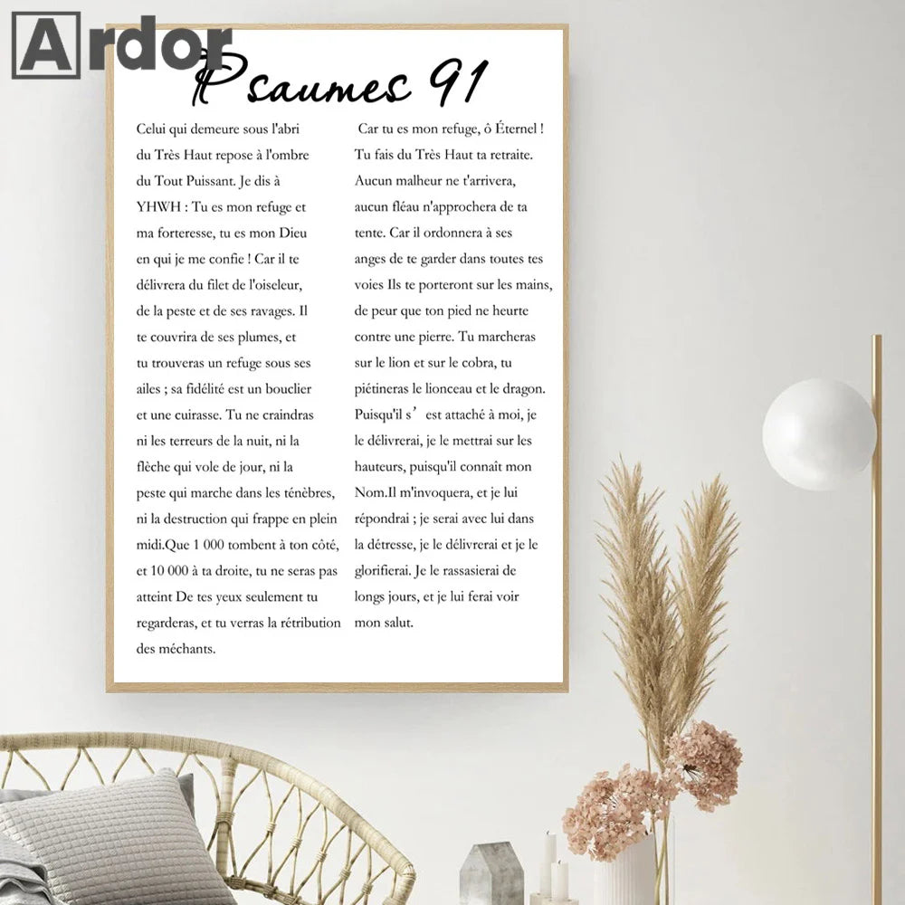 Psalm 91 Bible Verse Wall Art
