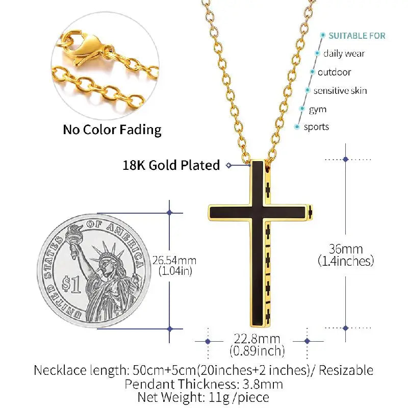 Christian Cross Prayer Necklace Jewelry