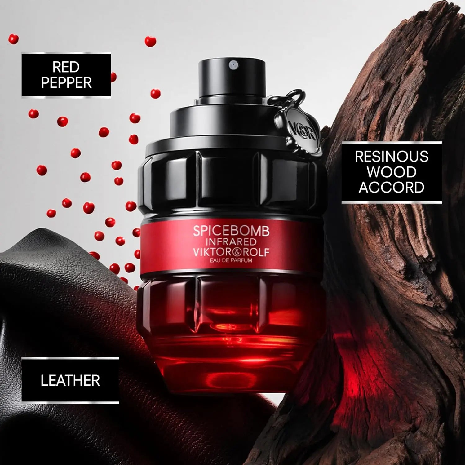 Viktor&amp;Rolf - Spicebomb Infrared Eau de Parfum - Amaderado y picante - Colonia para hombre - Con notas de cuero y canela - 3 fl oz