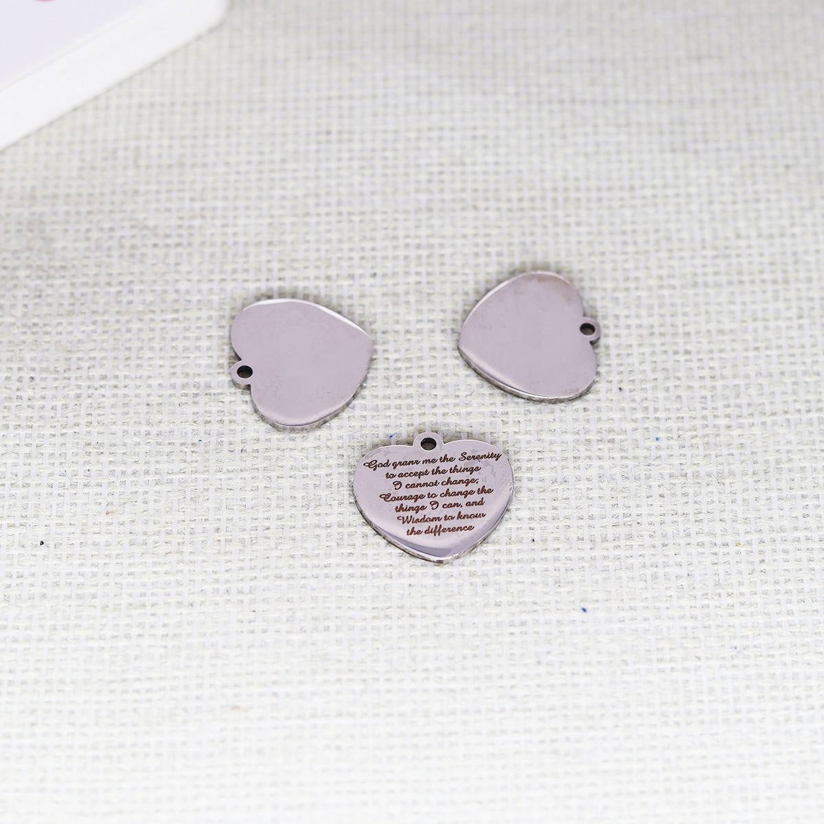 Serenity Prayer Heart Charm Set