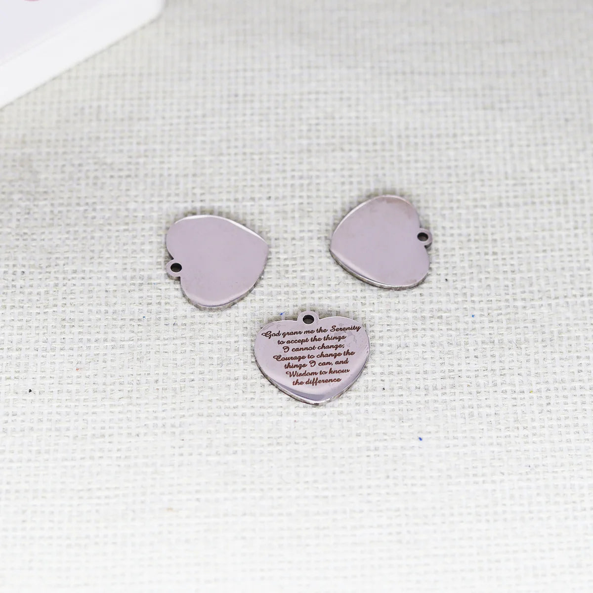 Serenity Prayer Heart Charm Set