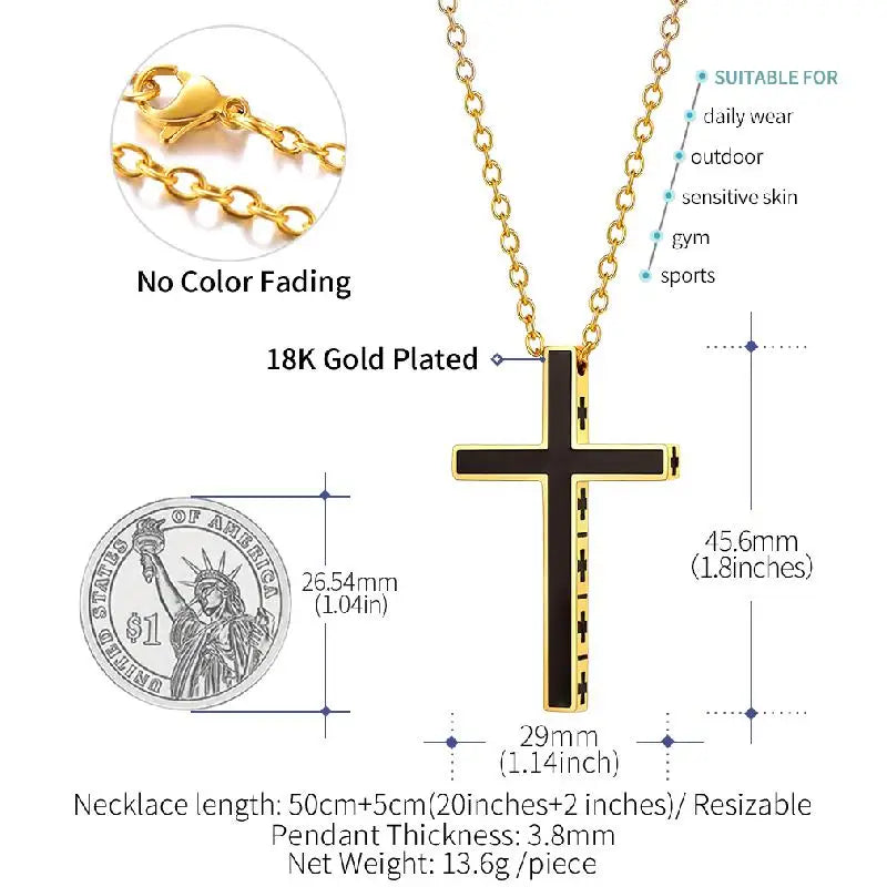 Christian Cross Prayer Necklace Jewelry