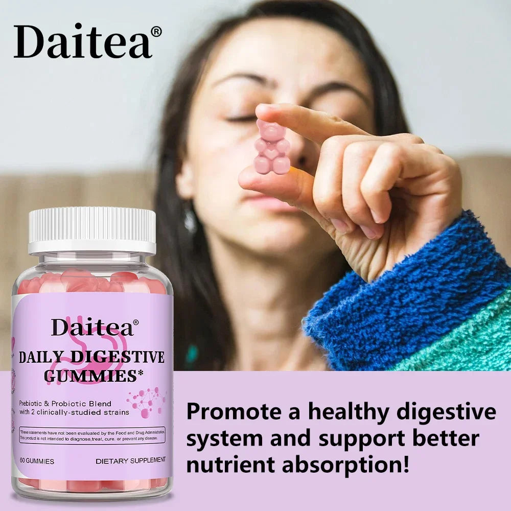 Probiotic + Prebiotic Gummies - Promote Intestinal Health, Enhance Immunity, Balance Flora, and Increase Energy Levels
