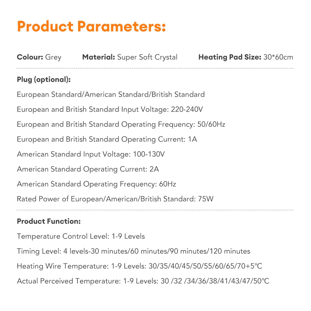 Electric Heating Pad Mat