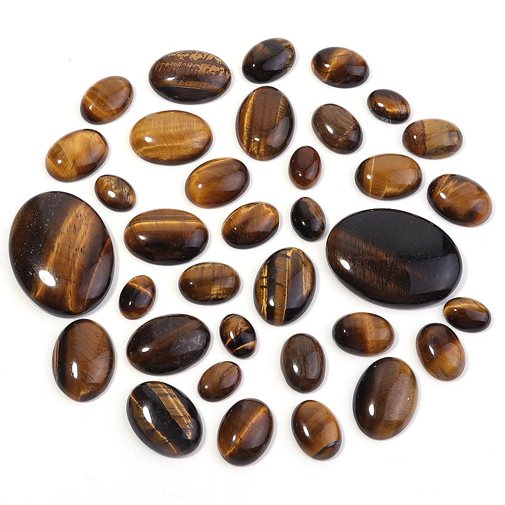Natural Stone Oval Cabochon Beads