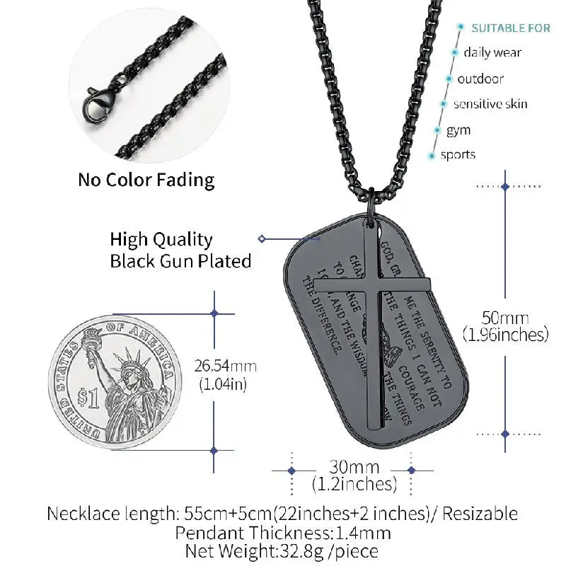 Christian Cross Prayer Necklace Jewelry