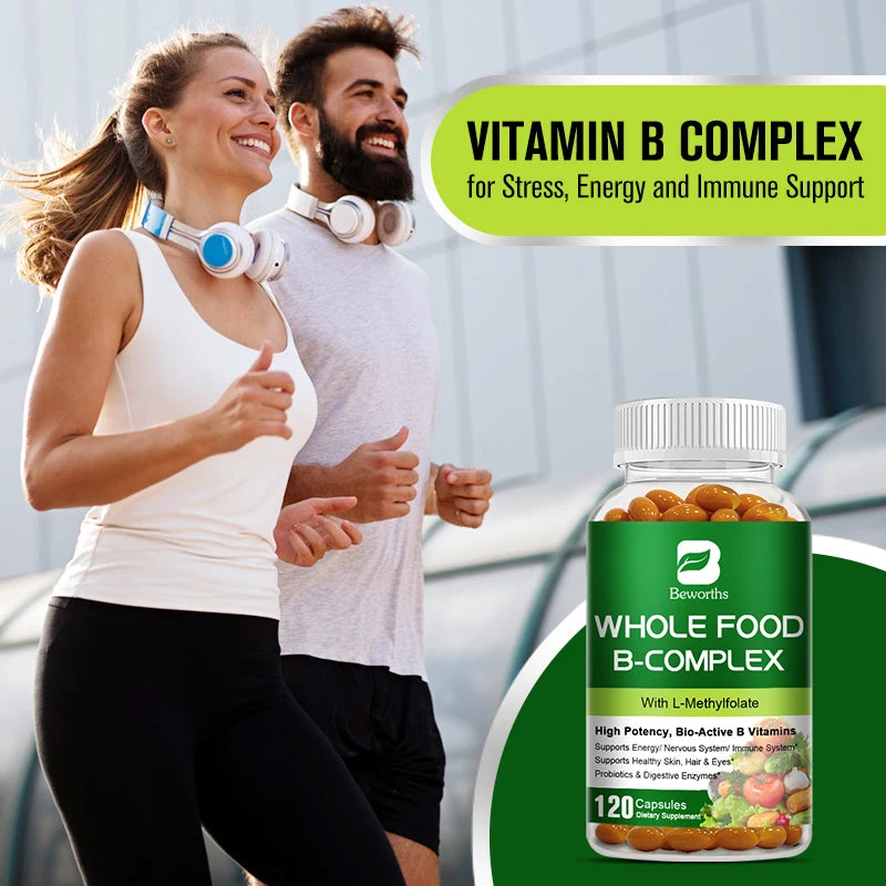 BEWORTHS B-COMPLEX Capsule Contains Vitamin B1, B2, B3, B5, B6, B12 Support Immune ,Skin ,Eyes Health Daily Vitamin Supplements