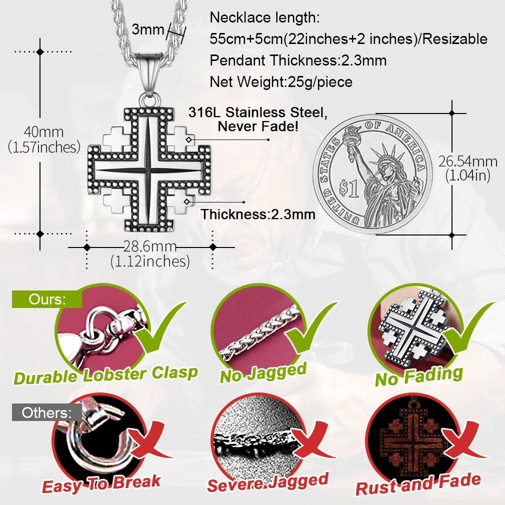 Christian Cross Prayer Necklace Jewelry