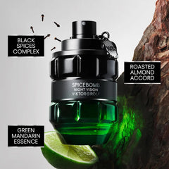 Viktor&amp;Rolf - Spicebomb Nightvision Eau De Toilette - Cálida, picante y fresca - Colonia para hombre - con notas cítricas de bergamota