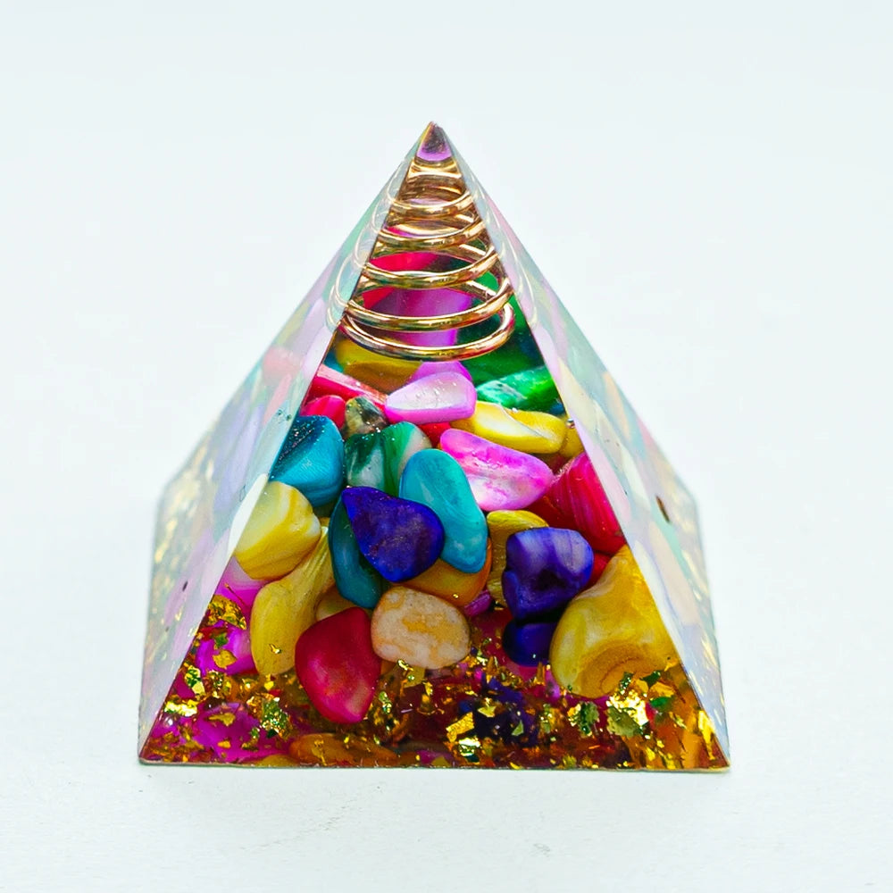 Crystal Energy Pyramid Chakra Decor