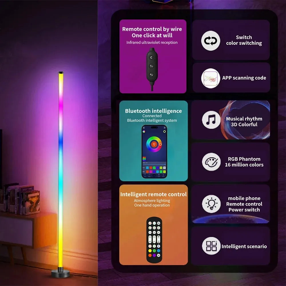 RGB LED Corner Floor Lamp