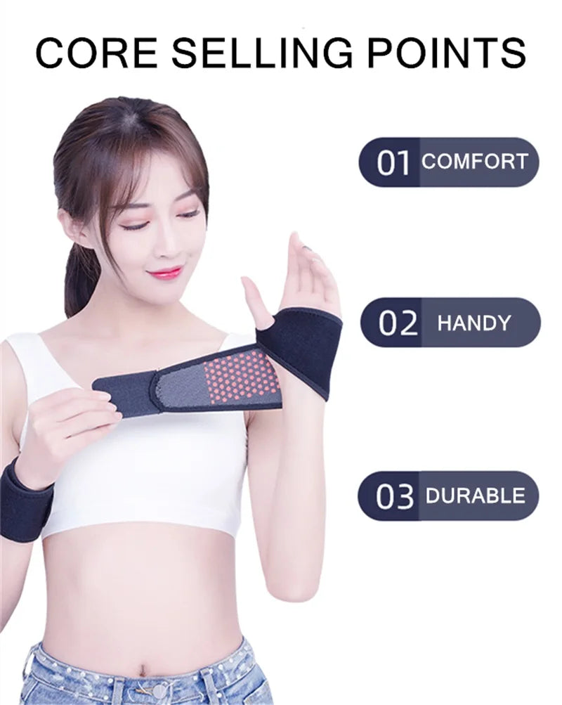 Self-Heating Magnetic Wrist Support Brace for Pain Relief