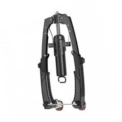 The 31BE Adjustable Hydraulic Power Chest Press Machine Arm Trainer with Counter Enduring features ergonomic grips, a central cylindrical mechanism, and sturdy arms for precision and is ideal for unisex arm training.