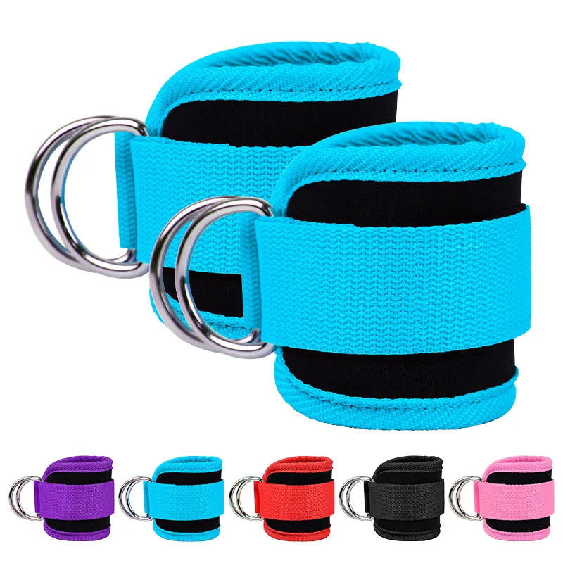 Adjustable Double D-Ring Gym Ankle Straps