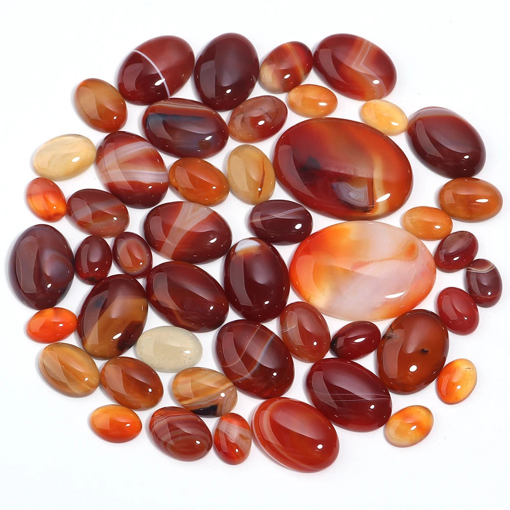 Natural Stone Oval Cabochon Beads
