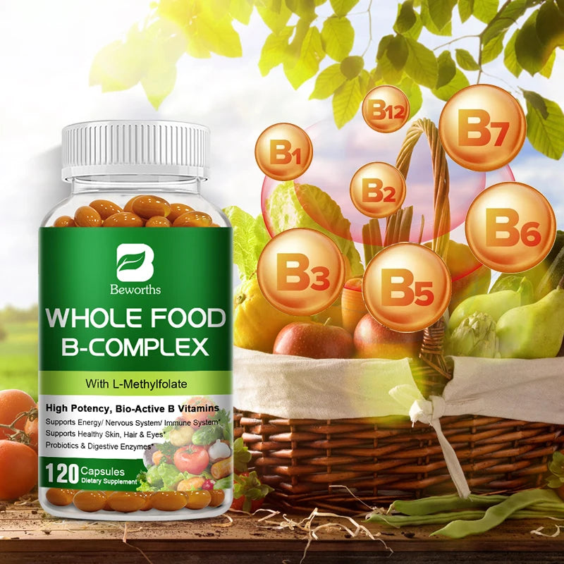 BEWORTHS B-COMPLEX Capsule Contains Vitamin B1, B2, B3, B5, B6, B12 Support Immune ,Skin ,Eyes Health Daily Vitamin Supplements