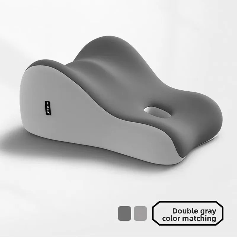 Ergonomic Intimacy Support Wedge Pillow for Couples in double gray, with memory foam contours for back, neck, and waist support. Soft, modern design includes a washable cover. Made in Mainland China.