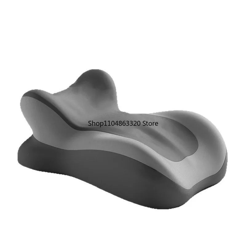 A gray Memory Foam Pillow with ergonomic wedge shape for neck and leg support, ideal for reading or phone use in bed or on the sofa, crafted for pain relief and bedding-level comfort.