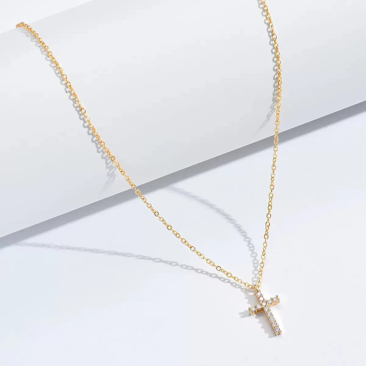 Gold Cross Faith Pendant Necklace