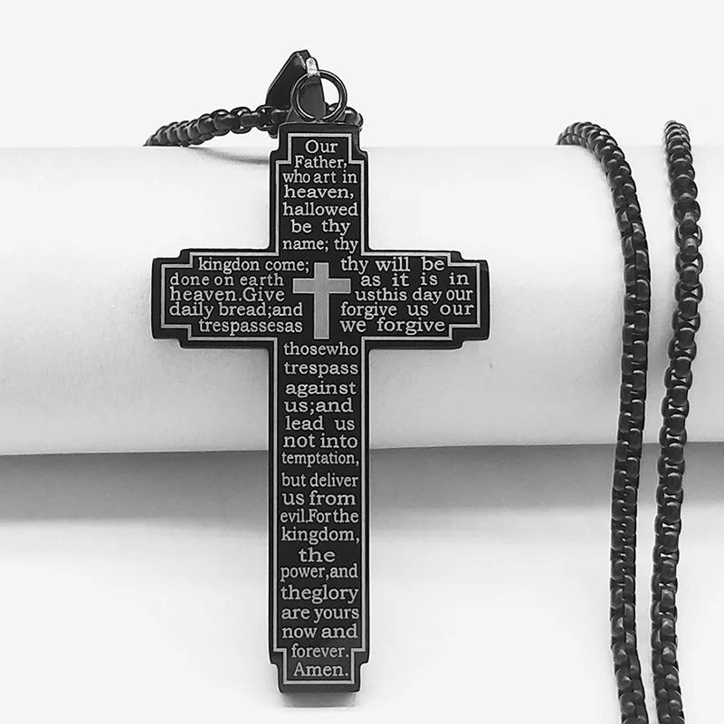 Christian Bible Cross Pendant Necklace