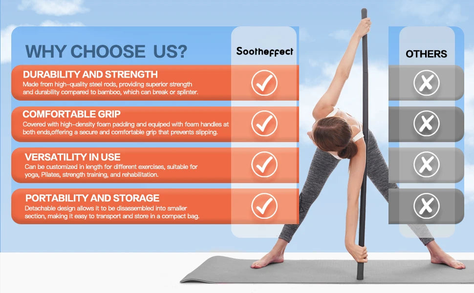 Adjustable Yoga Mobility Stretch Stick