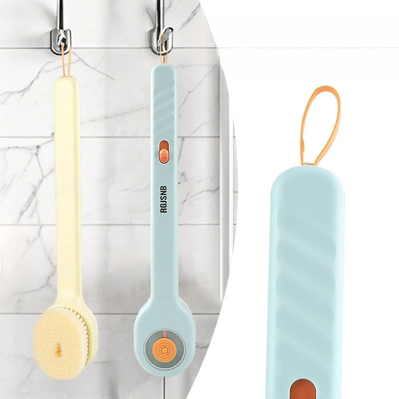 Long Handle Plus Liquid Bath Brush Push-pull Liquid Bath Brush Hangable Long Handle Soft-bristled Back Bath Brush