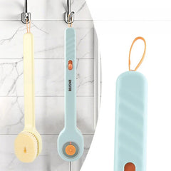 Long Handle Plus Liquid Bath Brush Push-pull Liquid Bath Brush Hangable Long Handle Soft-bristled Back Bath Brush