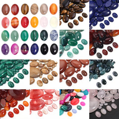 Natural Stone Oval Cabochon Beads