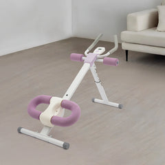 Abdominal Trainer Machine for Home Gym 44.88x19.6x21.2-27.5in 220lbs Capacity Adjustable Incline & Height Abs Workout White+Purple