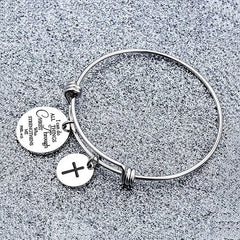 Christian Cross Scripture Charm Bracelet