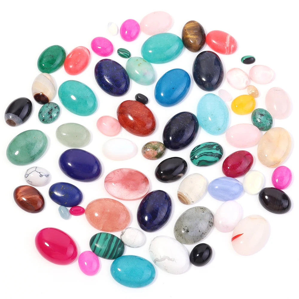 Natural Stone Oval Cabochon Beads