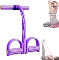 4/6-Tube Tensioner Multi-Functional Household Fitness Yoga Abdominal Strengthening Elastic Band Tension Rope Sit-Up Assistive
