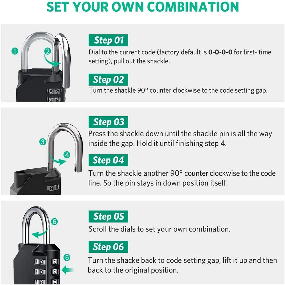 4 Digit Combination Padlock